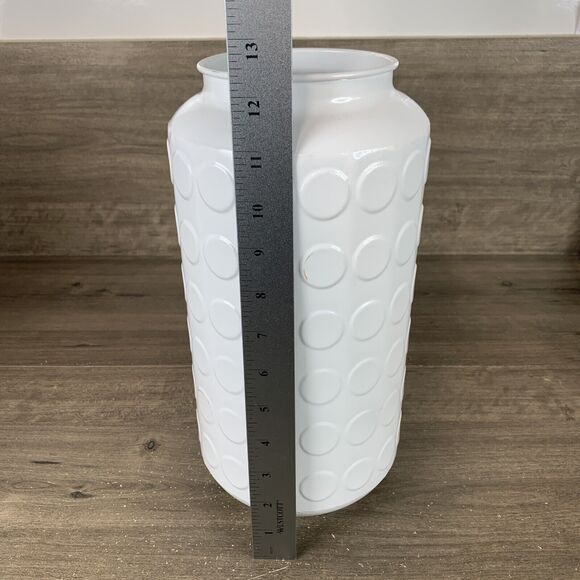 Nordstrom Rack Metal Jar Design Vase With Embossed Spotted Design, White - Picture 10 of 12